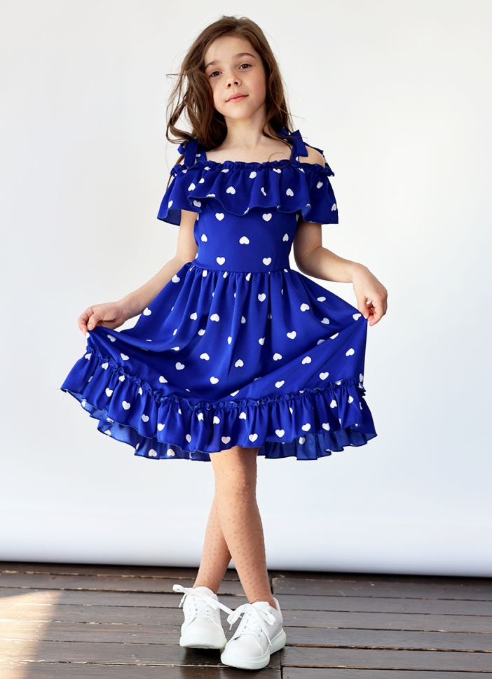 Платье для девочки вискоза БУШОН ST65, цвет электрик