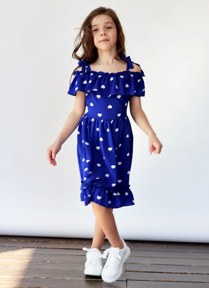 Платье для девочки вискоза БУШОН ST65, цвет электрик