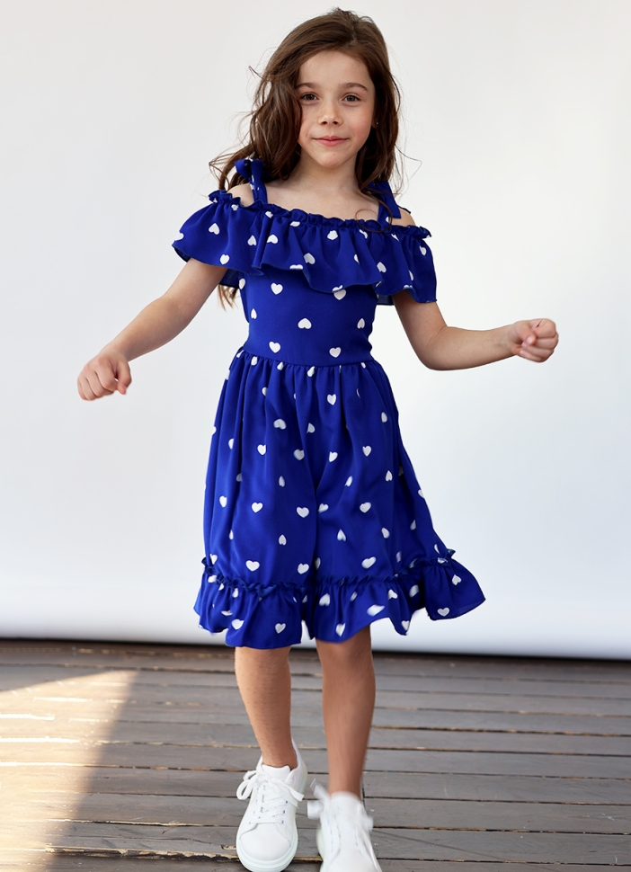 Платье для девочки вискоза БУШОН ST65, цвет электрик