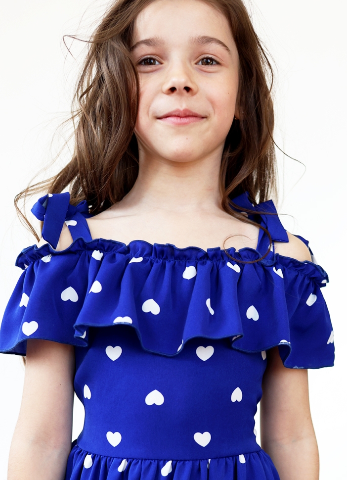 Платье для девочки вискоза БУШОН ST65, цвет электрик