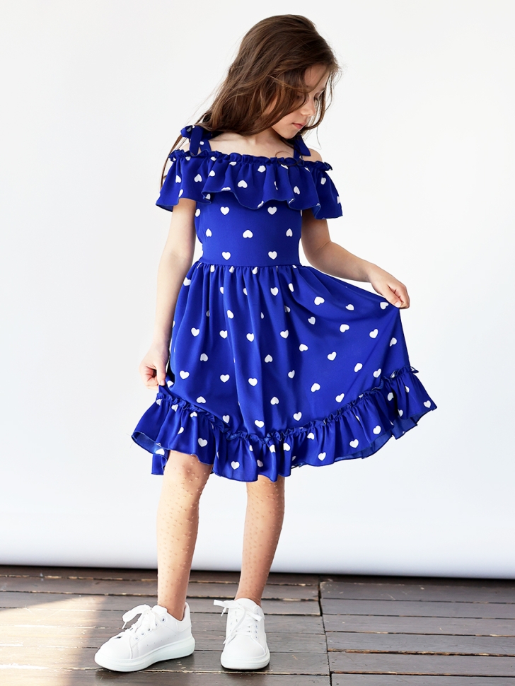 Платье для девочки вискоза БУШОН ST65, цвет электрик