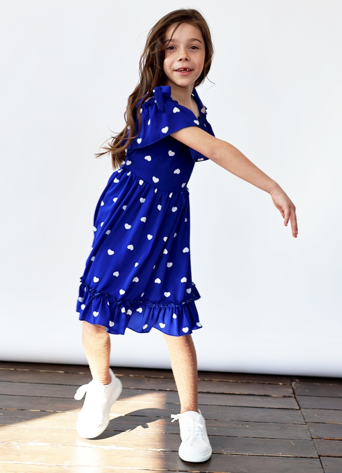 Платье для девочки вискоза БУШОН ST65, цвет электрик