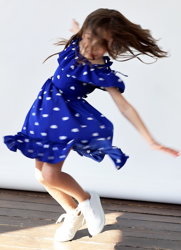 Платье для девочки вискоза БУШОН ST65, цвет электрик