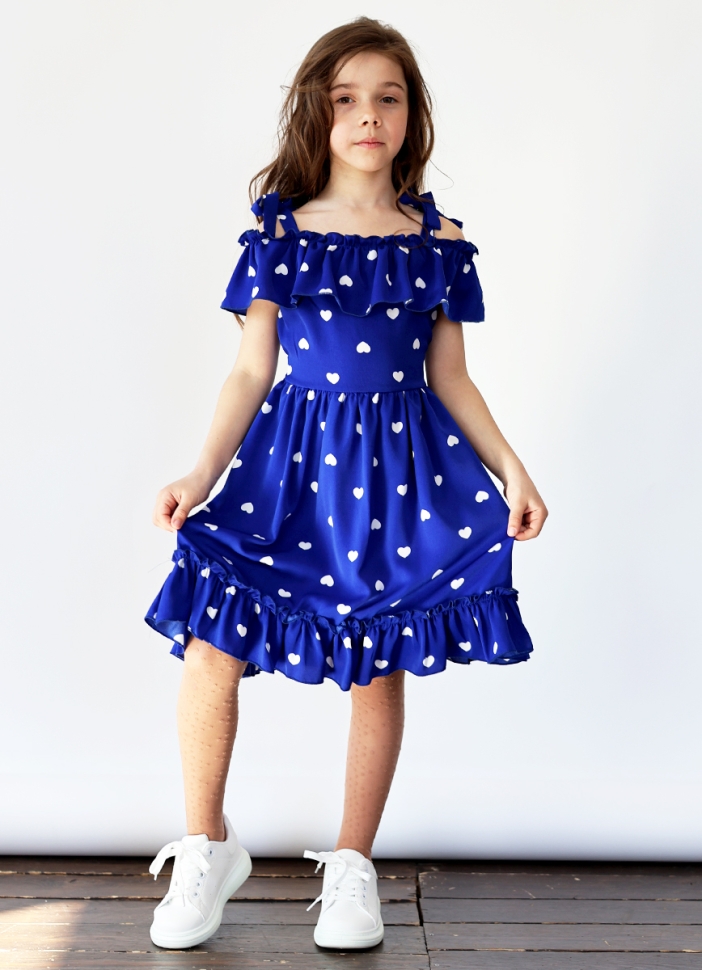 Платье для девочки вискоза БУШОН ST65, цвет электрик