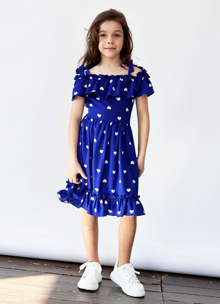 Платье для девочки вискоза БУШОН ST65, цвет электрик