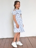 Платье для девочки вискоза БУШОН ST65, цвет белый/голубой цветы