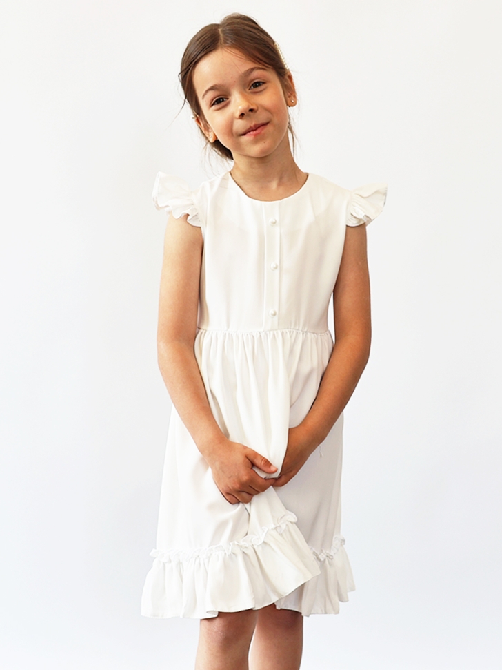 Платье для девочки вискоза БУШОН ST66, цвет белый