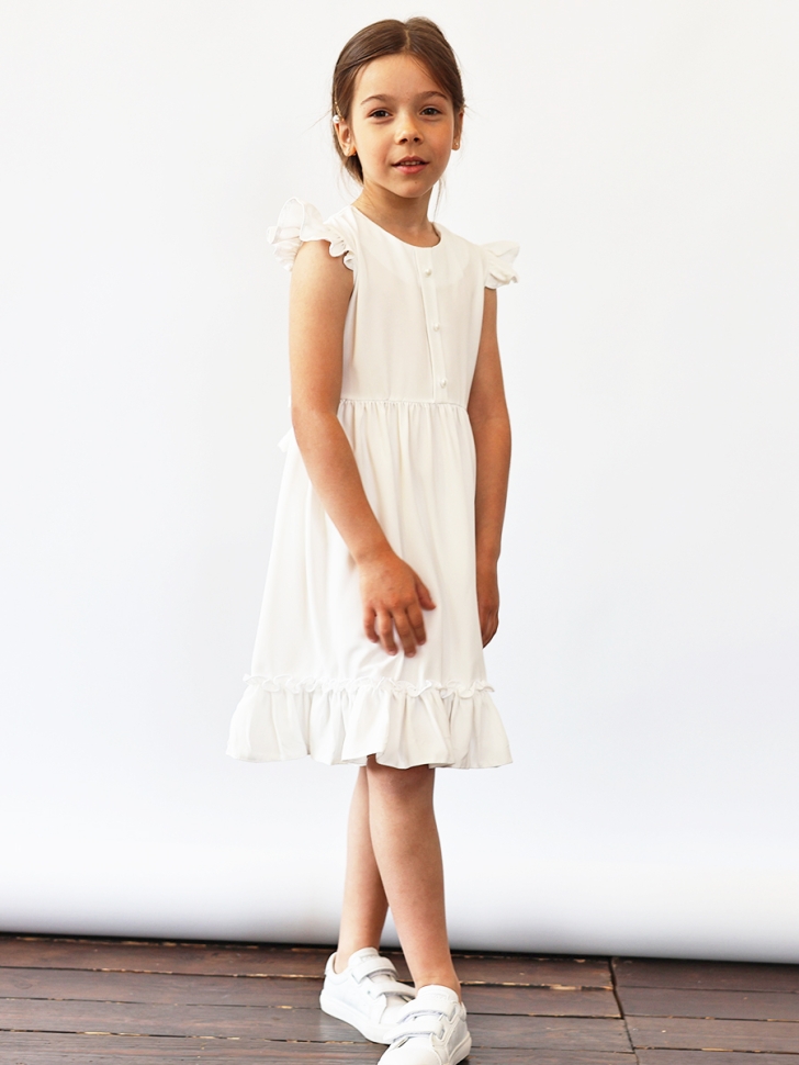 Платье для девочки вискоза БУШОН ST66, цвет белый