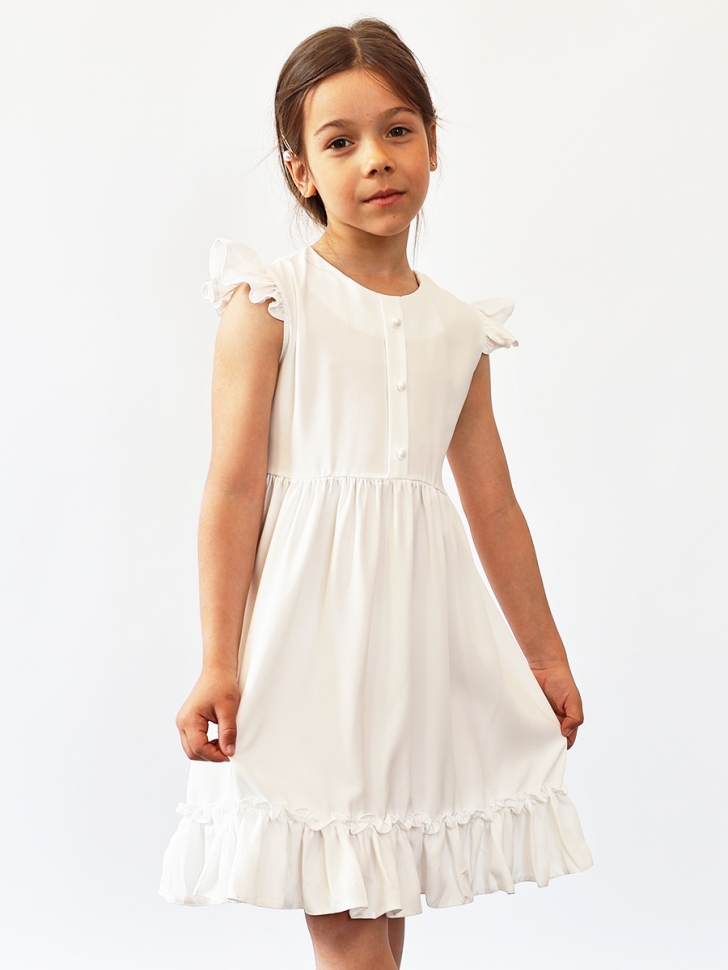 Платье для девочки вискоза БУШОН ST66, цвет белый