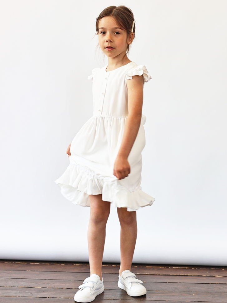 Платье для девочки вискоза БУШОН ST66, цвет белый
