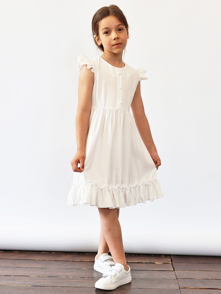 Платье для девочки вискоза БУШОН ST66, цвет белый