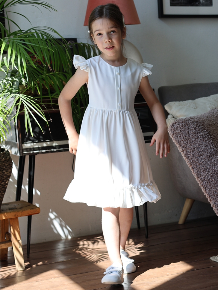 Платье для девочки вискоза БУШОН ST66, цвет белый