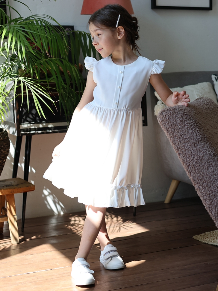 Платье для девочки вискоза БУШОН ST66, цвет белый