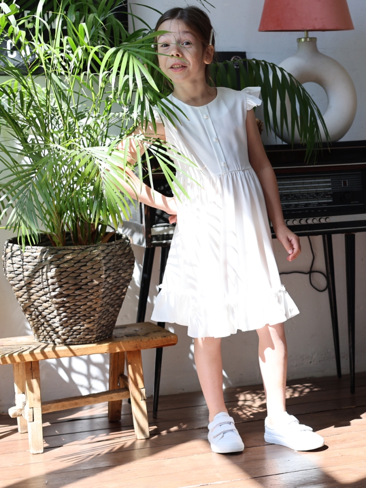 Платье для девочки вискоза БУШОН ST66, цвет белый