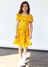 Платье для девочки вискоза БУШОН ST65, цвет желтый/вишня 