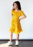 Платье для девочки вискоза БУШОН ST65, цвет желтый/вишня 