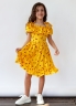 Платье для девочки вискоза БУШОН ST65, цвет желтый/вишня 