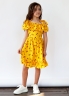 Платье для девочки вискоза БУШОН ST65, цвет желтый/вишня 