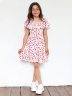 Платье для девочки вискоза БУШОН ST65, цвет белый/красный маки