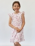 Платье для девочки вискоза БУШОН ST66, цвет белый/фуксия цветы 