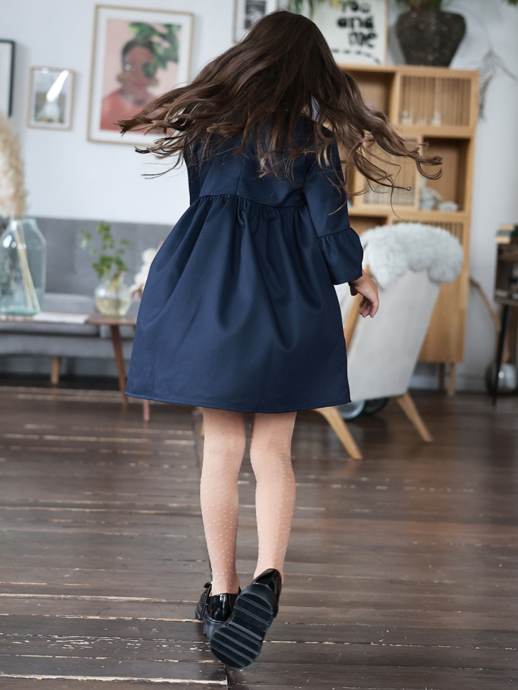 Платье для девочки школьное БУШОН SK44, цвет темно-синий