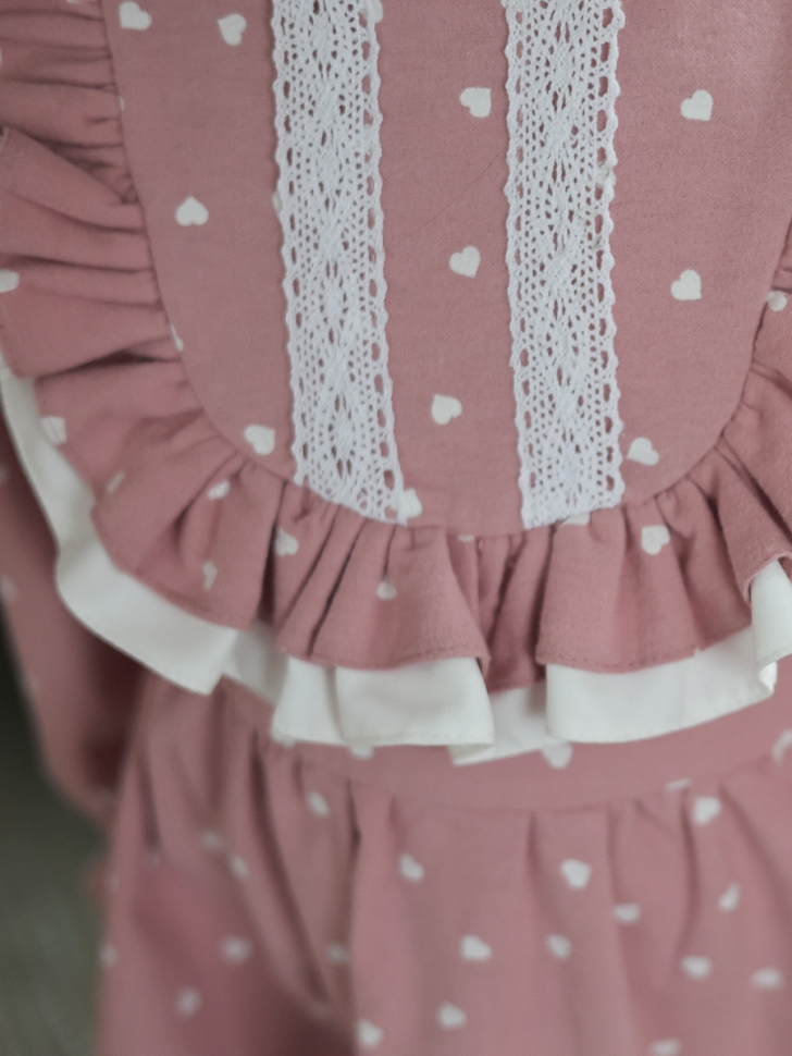 Платье для девочки нарядное БУШОН ST592, цвет розовый сердечки 