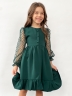 Платье для девочки нарядное БУШОН ST52, цвет изумрудный