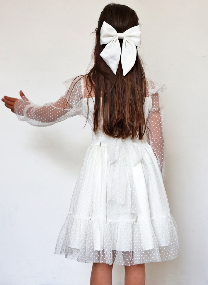 Платье для девочки нарядное БУШОН ST79, цвет белый