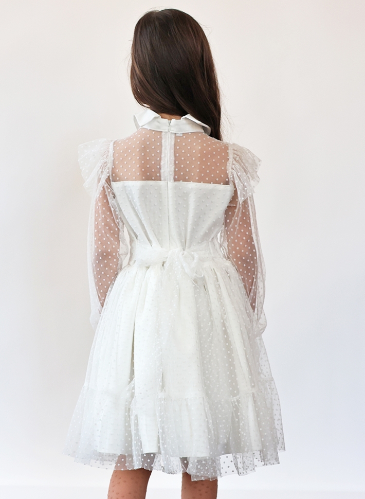 Платье для девочки нарядное БУШОН ST79, цвет белый