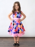 Платье для девочки нарядное БУШОН ST20, стиляги цвет мультиколор, светло-розовый пояс, принт горох 