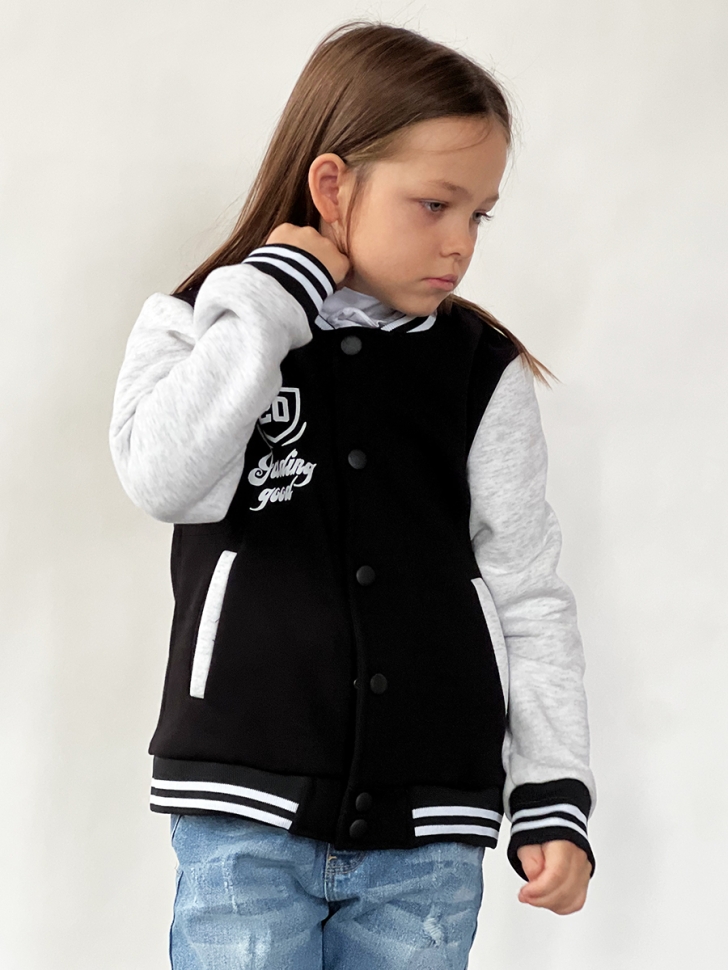 Бомбер для девочки БУШОН SK72, цвет темно-синий 