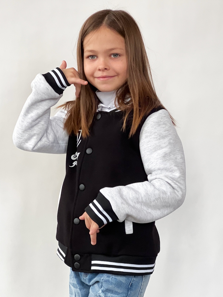 Бомбер для девочки БУШОН SK72, цвет темно-синий 