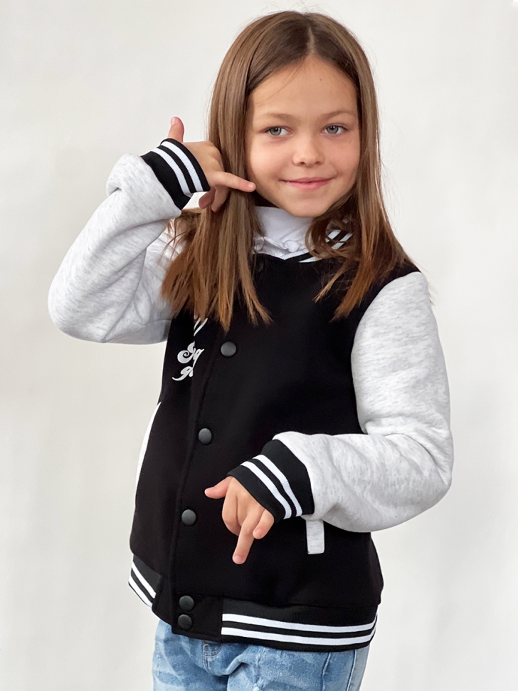 Бомбер для девочки БУШОН SK72, цвет темно-синий 