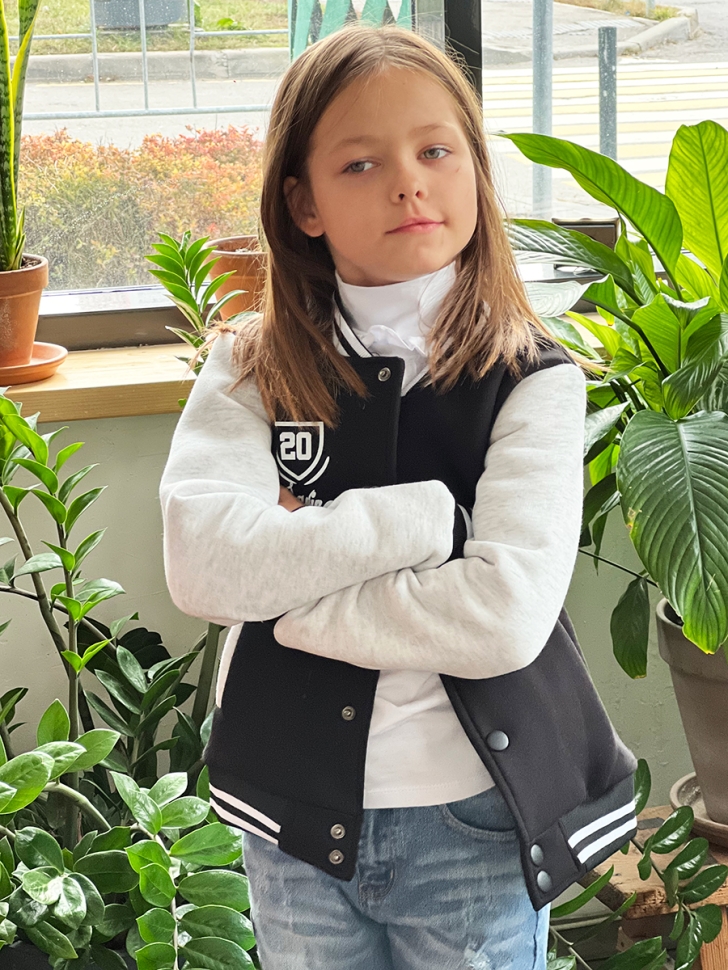 Бомбер для девочки БУШОН SK72, цвет темно-синий 