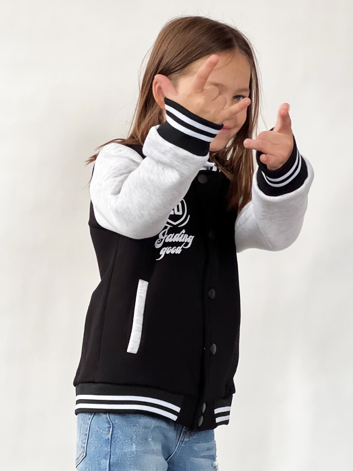 Бомбер для девочки БУШОН SK72, цвет темно-синий 