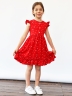 Платье для девочки вискоза БУШОН ST66, цвет красный цветы