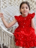 Платье для девочки вискоза БУШОН ST66, цвет красный цветы