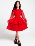 Платье для девочки БУШОН ST70, цвет красный / волан 