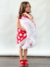 Платье для девочки нарядное БУШОН ST20, стиляги цвет красный, белый пояс, принт белый горох 