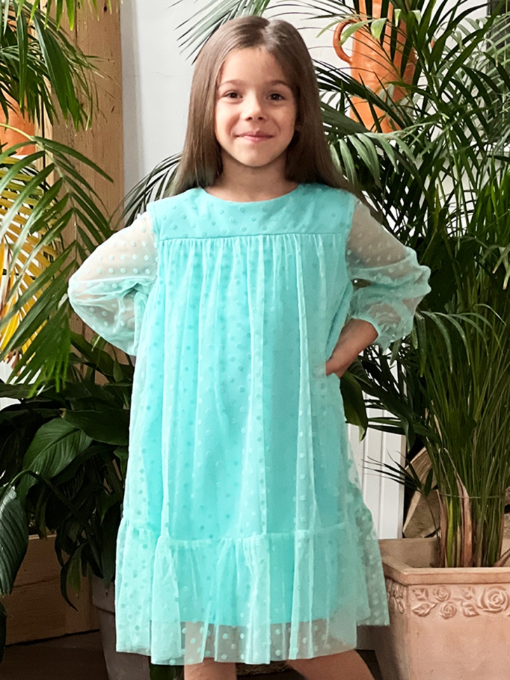 Платье для девочки нарядное БУШОН ST53, цвет бирюза