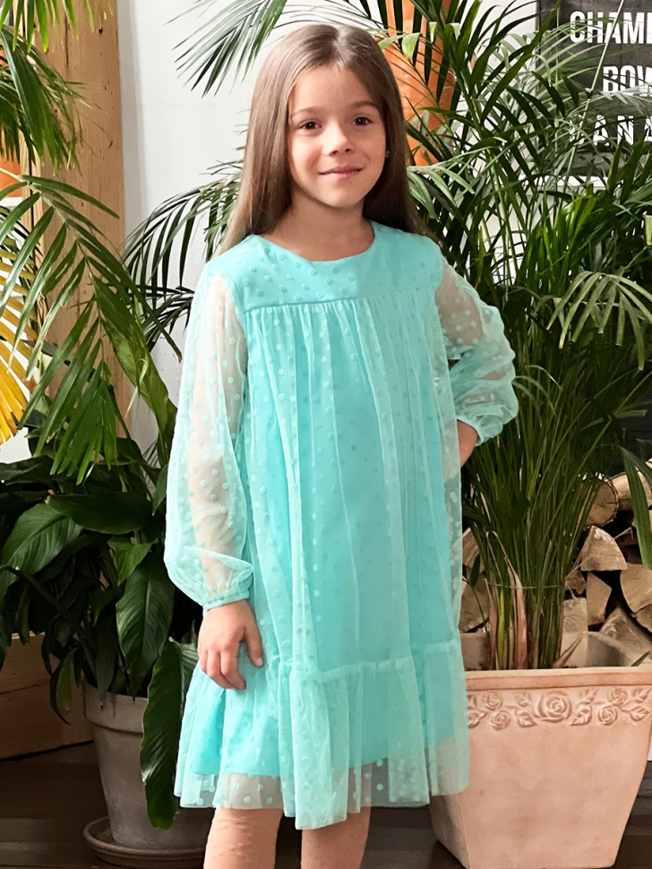 Платье для девочки нарядное БУШОН ST53, цвет бирюза