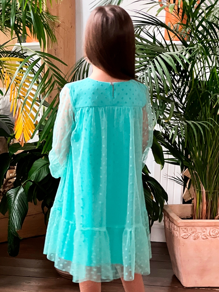 Платье для девочки нарядное БУШОН ST53, цвет бирюза