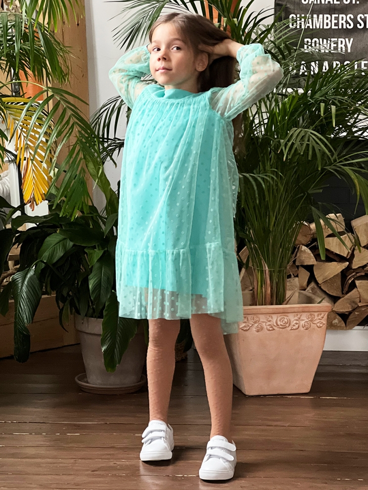 Платье для девочки нарядное БУШОН ST53, цвет бирюза