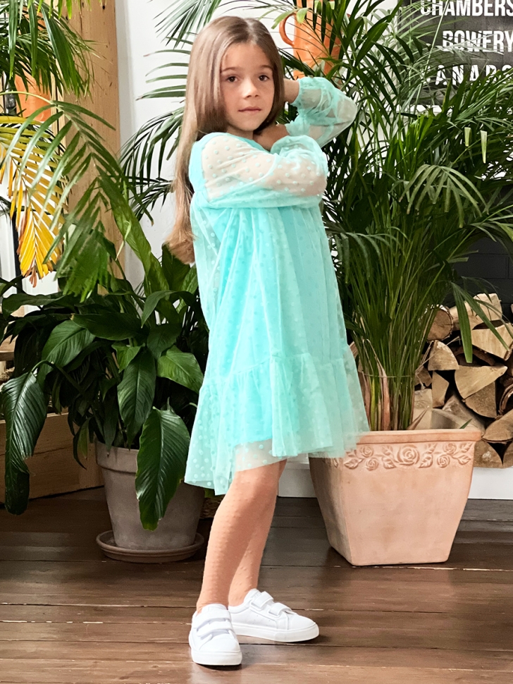 Платье для девочки нарядное БУШОН ST53, цвет бирюза