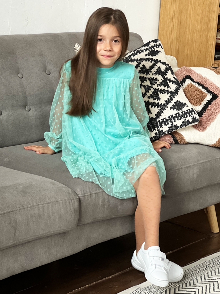 Платье для девочки нарядное БУШОН ST53, цвет бирюза