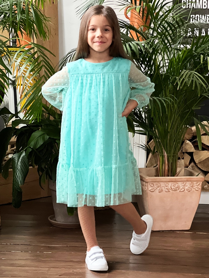 Платье для девочки нарядное БУШОН ST53, цвет бирюза