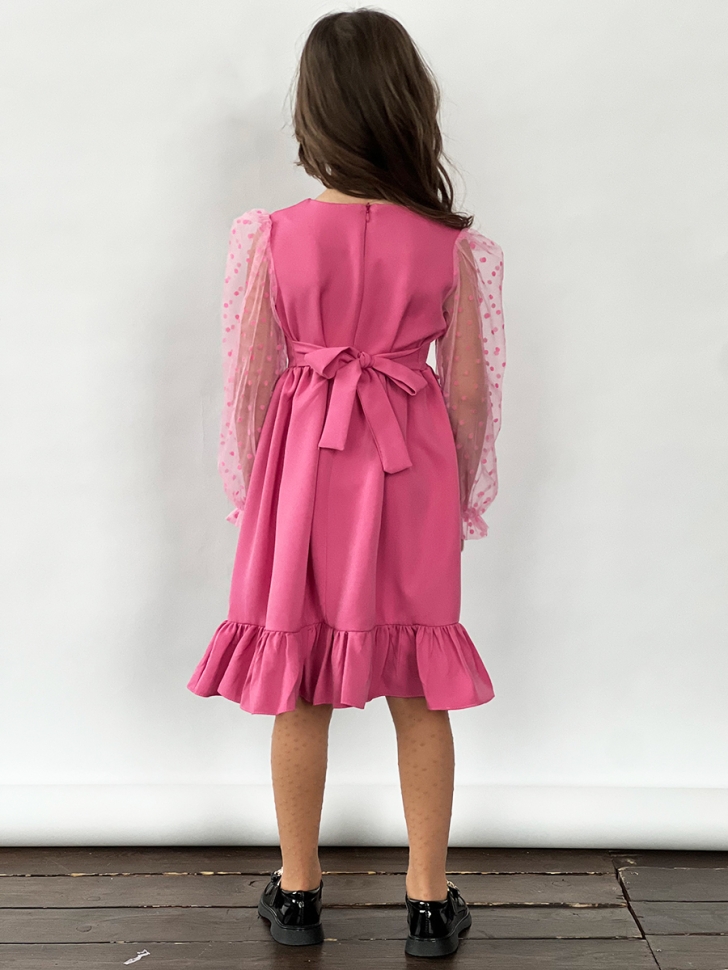 Платье для девочки нарядное БУШОН ST52, цвет темно-розовый