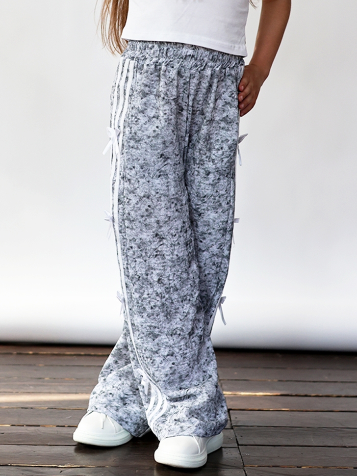 Комплект футболка и брюки для девочек БУШОН ST110, цвет серый/белый