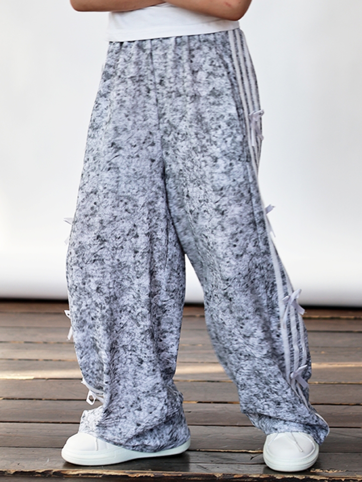 Комплект футболка и брюки для девочек БУШОН ST110, цвет серый/белый