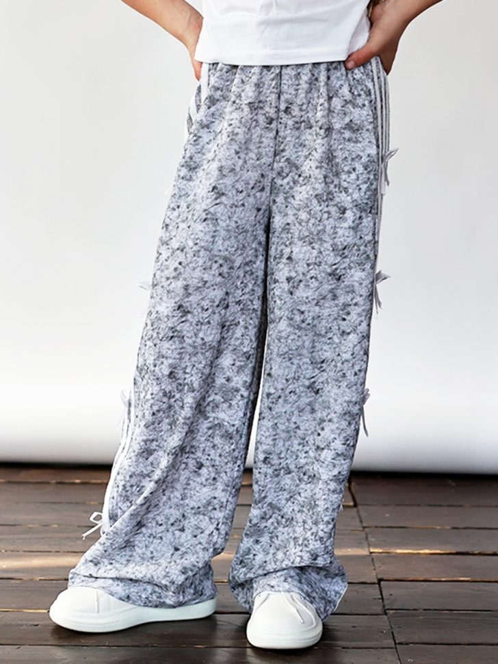 Комплект футболка и брюки для девочек БУШОН ST110, цвет серый/белый